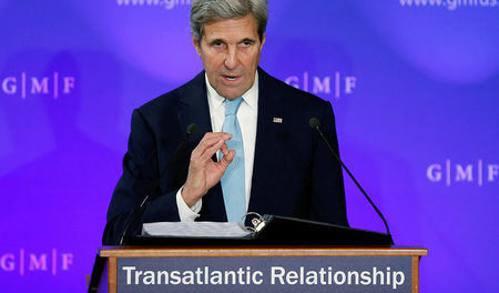 US-Außenminister John Kerry am Dienstag in Brüssel (während eine... US-Außenminister John Kerry am Dienstag in Brüssel (während eine...