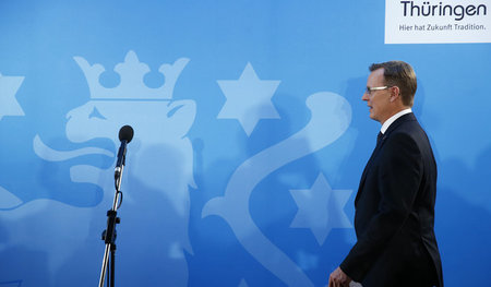 Regieren auf dünnem Eis: Ministerpräsident Bodo Ramelow bei eine...