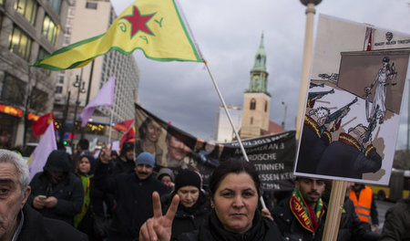 Protest Anfang des Jahres in Berlin nach einem Angriff türkische... Protest Anfang des Jahres in Berlin nach einem Angriff türkische...