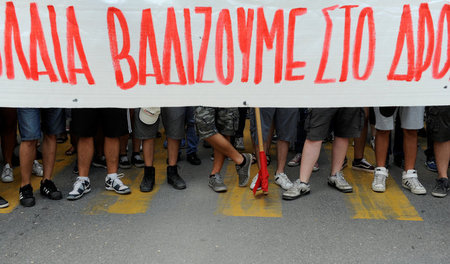 Protest gegen die Kürzungspolitik der Syriza-Regierung am 10. Se...