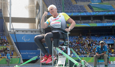 Siber in Rio: Marianne Buggenhagen im Diskus-Finale ihrer siebte...
