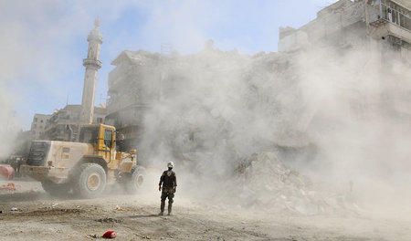 Zerstörte Stadt: Aleppo liegt wegen des Krieges fast vollständig...