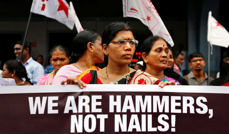Proteste in der indischen Stadt Mumbai gegen Angriffe auf die Be...