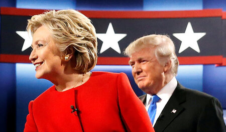 Knapp die Nase vorn: Hillary Clinton behält einen Vorsprung auf ... Knapp die Nase vorn: Hillary Clinton behält einen Vorsprung auf ...