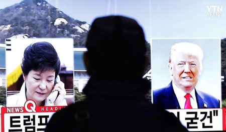 Nach der US-Wahl fürchtet Präsidentin Park um das Militärbündnis...