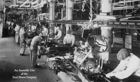 Vor allem die fordistische Massenproduktion, wie hier im Detroit... Vor allem die fordistische Massenproduktion, wie hier im Detroit...