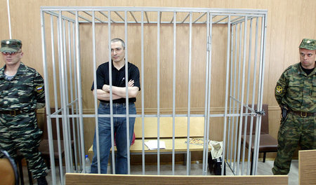 Der Oligarch Michail Chodorkowski vor Gericht (Moskau, 3. August...