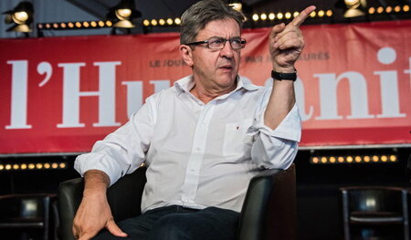 Jean-Luc Mélenchon am 10. September auf dem Pressefest der kommu... Jean-Luc Mélenchon am 10. September auf dem Pressefest der kommu...