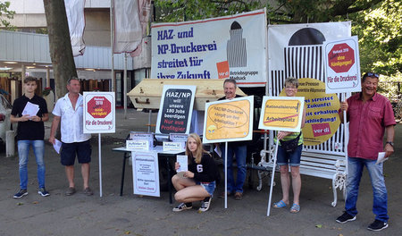 Protestaktion der Hannoveraner Drucker im Juli dieses Jahres