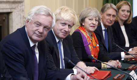 In der EU-Ausstiegsfrage uneinig: Brexit-Minister Davies, Außenm...