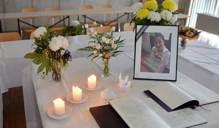 Kondolenzbuch für die getötete Studentin Yangjie Li am 27. Mai i...