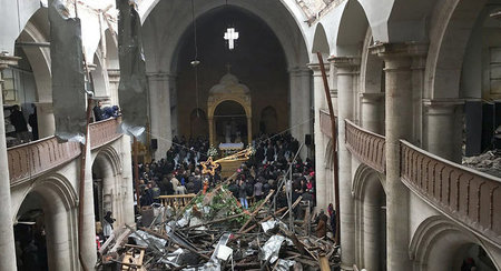Altstadt von Aleppo, 25. Dezember: Gottesdienst in der teilweise...