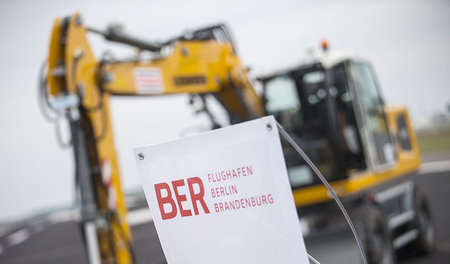 Die Bauarbeiten am künftigen Airport Berlin-Brandenburg Internat...