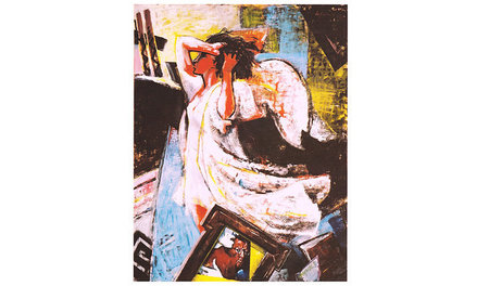 Wolfram Schubert: Ach, Nike. 1990, Öl auf Hartfaser, 160 x 125 c...