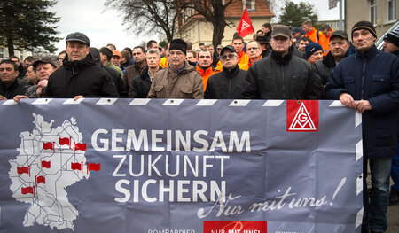 Am 15. Dezember protestierten Beschäftigte des Bombardier-Werks ...