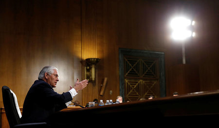 Umstrittene Figur: Der künftige US-Außenminister Rex Tillerson m... Umstrittene Figur: Der künftige US-Außenminister Rex Tillerson m...