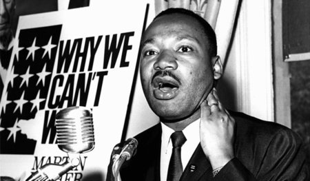 Der US-Bürgerrechtler Martin Luther King Jr. (Aufnahme vom 8.6.1...