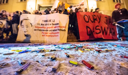 Demonstration in Dessau zum 12. Todestag von Oury Jalloh, der am...