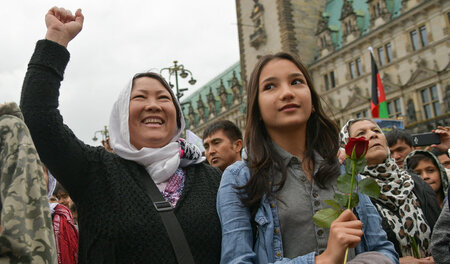 Protest gegen die Abschiebung Geflüchteter aus Afghanistan am 22...
