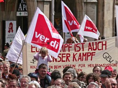 1. Mai auf dem Münchner Marienplatz
