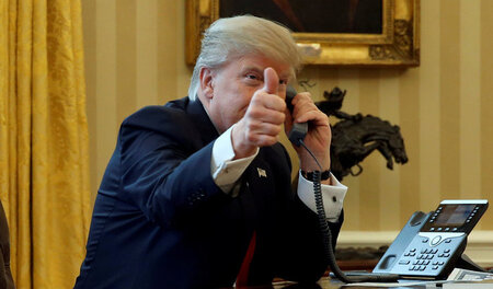 Herrscher unter sich: US-Präsident Donald Trump telefonierte am ...