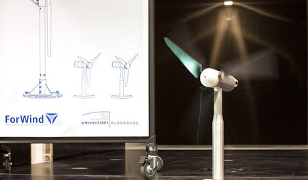 Bei zu viel Wind sind Windräder gefährdet: Modell eines Windkraf...