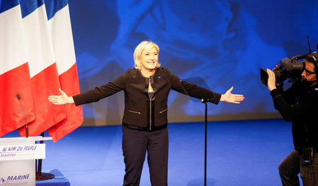Marine Le Pen, Präsidentschaftskandidatin des Front National, be...