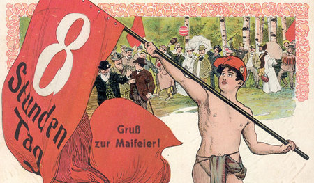 Mit historischen Plakaten vermittelt die Hans-Böckler-Stiftung a...