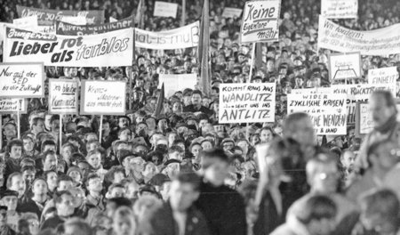 10. November 1989, Berliner Lustgarten: 150.000 Mitglieder der S...