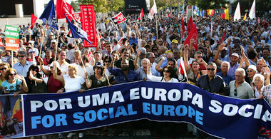 »Für ein soziales Europa«: Über 200 000 demonstrierten in Lissab...