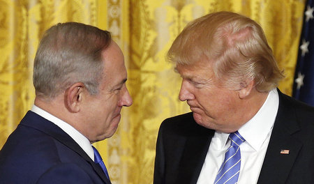 Benjamin Netanjahu und Donald Trump am Mittwoch in Washington