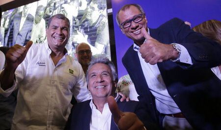 Ecuadors scheidender Staatschef Rafael Correa, Präsidentschaftsk... Ecuadors scheidender Staatschef Rafael Correa, Präsidentschaftsk...