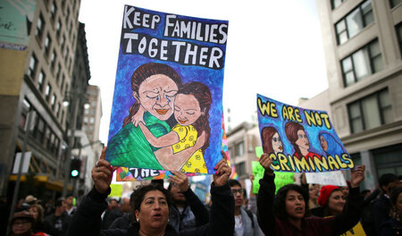 Protest gegen die Politik der US-Administration am 18. Februar i...