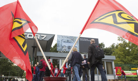 Hier mit Unterstützung der Gewerkschaft: Vertrauensleute des Bre...