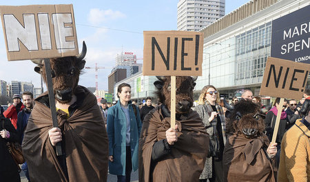 Teilnehmerinnen und Teilnehmer der Demonstration für die Rechte ...