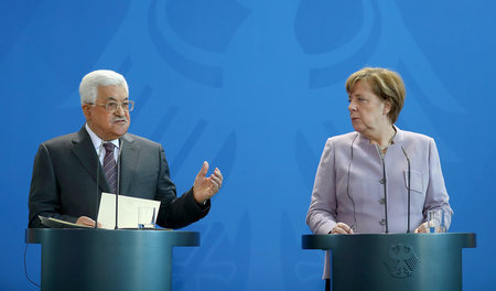 Gemeinsamer Auftritt des palästinensischen Präsidenten Abbas mit...