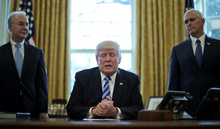Groß angekündigt und eingeknickt: US-Präsident Donald Trump hat ...