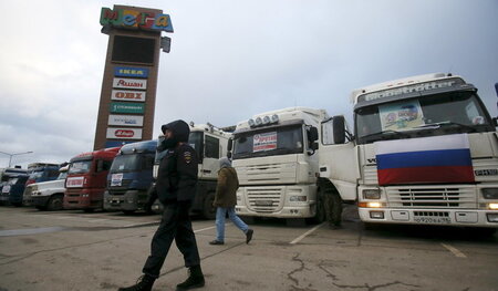 Bereits im vorletzten Jahr veranstalteten Russlands Fernfahrer P...