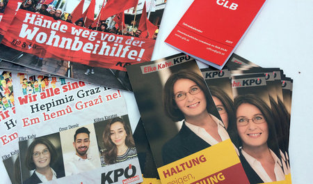 Wahlwerbung der KPÖ für die vergangene Gemeinderatswahl in Graz ... Wahlwerbung der KPÖ für die vergangene Gemeinderatswahl in Graz ...