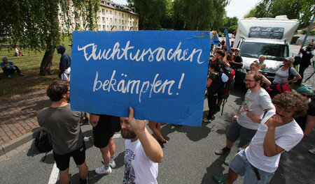 Von der Bundesregierung wird diese Forderung, hier auf einem Pla...