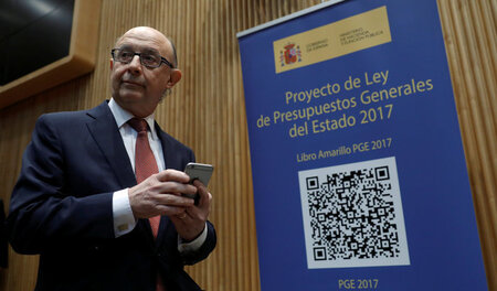 Spaniens Finanzminister Cristóbal Montoro am 4. April in Madrid