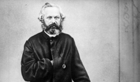 »Siegesgewisse olympische Ruhe« (Engels): Marx in einer Aufnahme...
