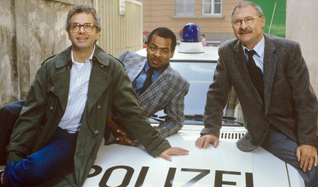Dreharbeiten zur eine Folge »Der Alte« im September 1985 in Münc...