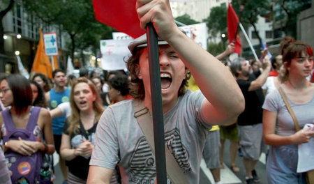 Demonstration gegen Michel Temer im November 2016 in Rio de Jane...