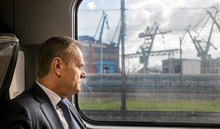 Auf dem Weg nach Warschau: Polens Expremier Donald Tusk hat in d...