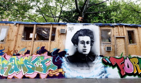 Antonio Gramsci auf einem Wandbild im New Yorker Stadtteil Bronx...