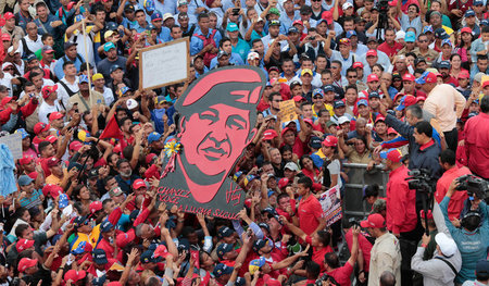 Venezuelas Präsident Nicolás Maduro bei der Kundgebung am 1. Mai...