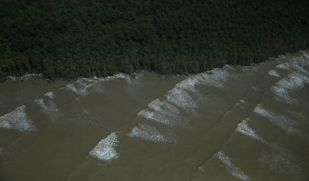 Tosende Wellen an der Küste von Amapá