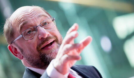 Der SPD-Kanzlerkandidat und Parteivorsitzende Martin Schulz am S...