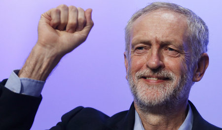 Jeremy Corbyn während eines Gewerkschaftskongresses am 15. Septe...